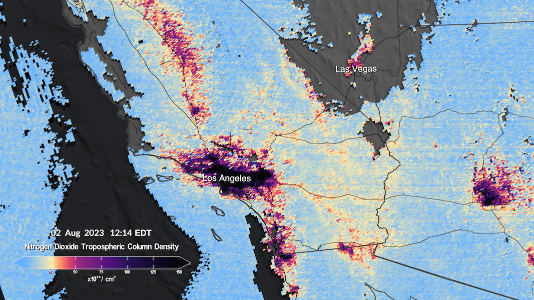 NASA image show air pollution in US